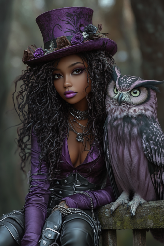 Whimsical, gothic, kawaii style art scene with girl. Whimsical, gothic, kawaii style art scene with girl.