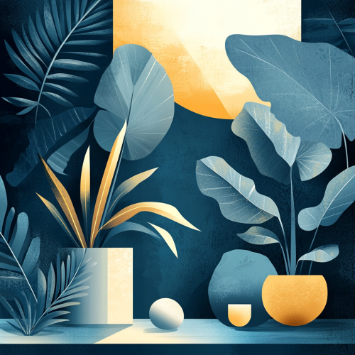 Whimsical Nature Scene in Vibrant Colors