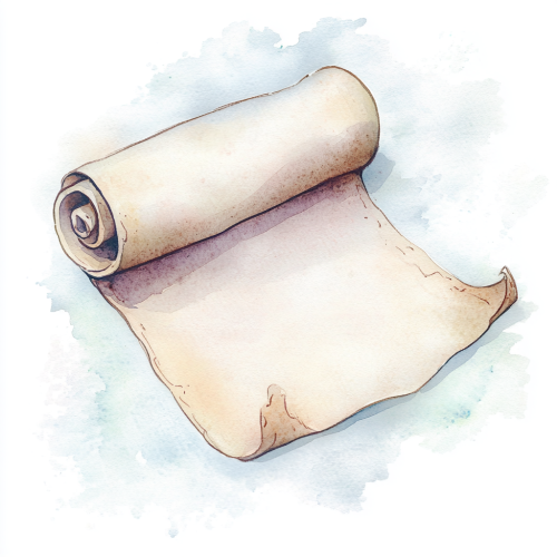 Whimsical Watercolor Paper Scroll Illustration for Children's Storybooks