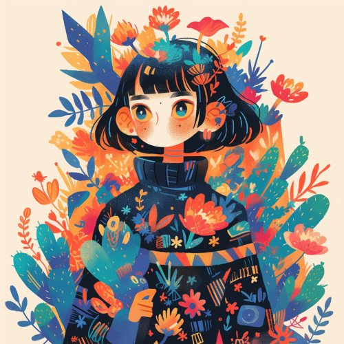 Young Figure in Dreamy Fantasy World