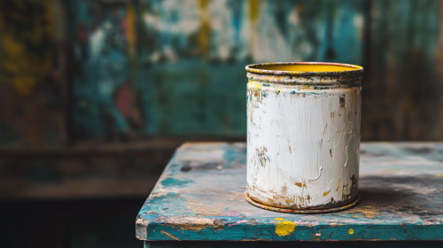 White paint can in 19th century Japan atelier