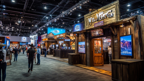 Wild west tech conference with cowboy hat clad attendees.