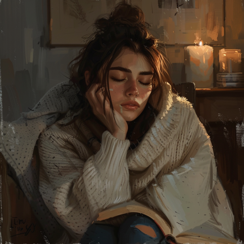 Woman Practicing Self-Care in Deep Grief Portrait