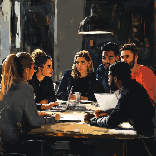 Work Together: Diverse Coworkers in Modern Office