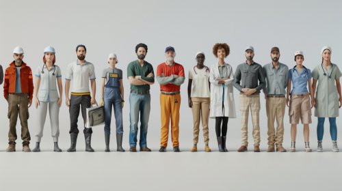 Workers from various fields gathered for group photo. Workers from various fields gathered for group photo.