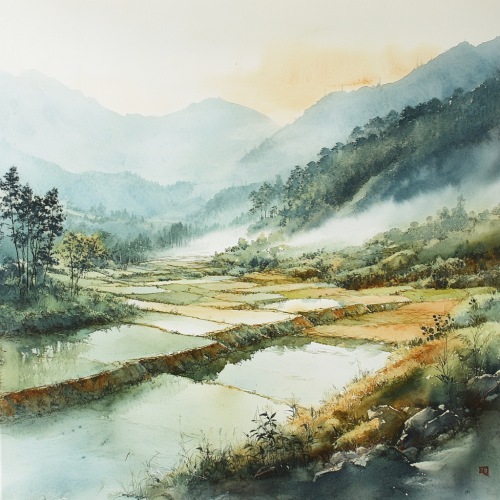 Yin Earth: Chinese watercolor land painting
