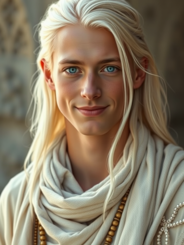 Young, Happy, Tribal Man with Blue Eyes