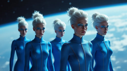 Young Pleiadians in Starship Over Earth