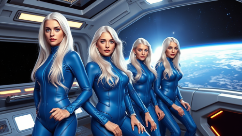Young Squad In Blue on Orbiting Starship