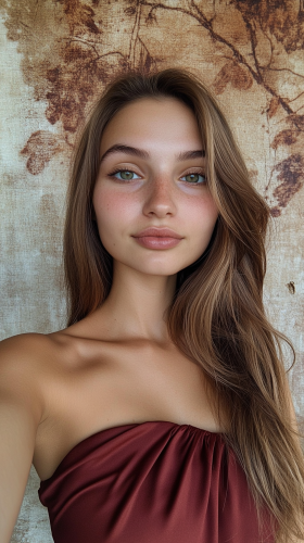 Young lady in red dress