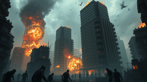 Zombies Attacking a Modern, Fantasy Town