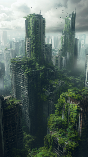 Futuristic Abandoned City Nature Futuristic Abandoned City Nature
