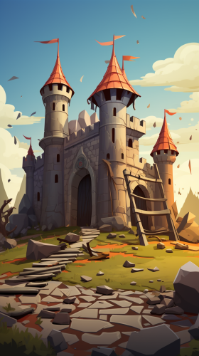 A charming abandoned castle for children