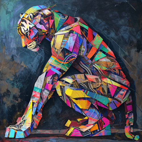 Tiger with Cubist Cyber Punk Jacket