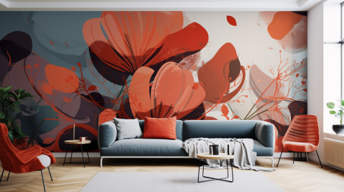 Colorful abstract mural artwork
