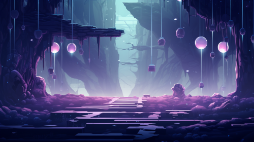 Abstract geometric quantum environment with changing shapes