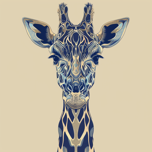 Abstract Giraffe Head Illustration Art