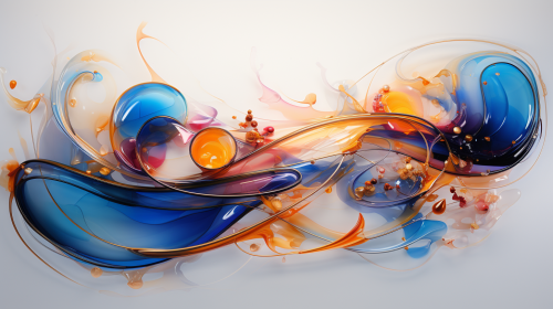 Abstract liquid metal design artwork