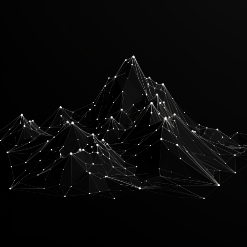 Black and white abstract mountain peaks design