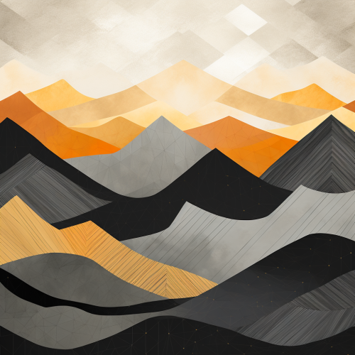 Abstract mountain range landscape with geometric patterns