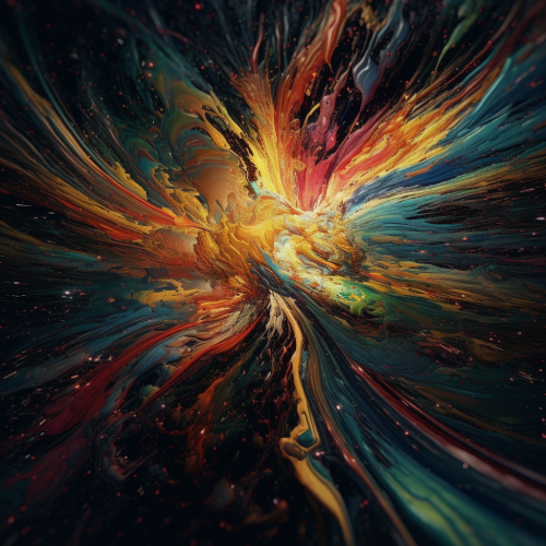 Colorful abstract painting with relief