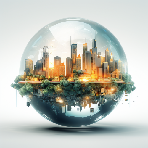 Abstract city with innovative energy Abstract city with innovative energy