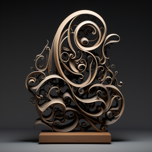 Unique Abstract Calligraphy Sculpture with Omani Khanjar