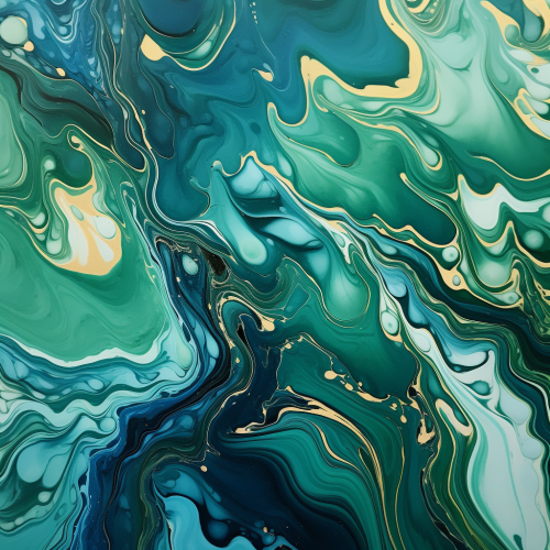 Abstract Fluid Texture in Green and Blue