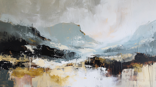 Abstract Mountain Scene in Muted Colours