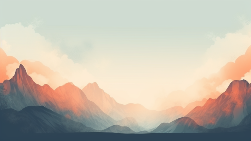 Retro Style Abstract Mountains Header Background