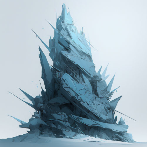 Expressive Abstract Rough Sketch 3D Beacon Art