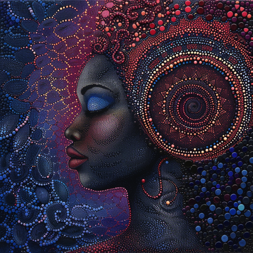 Abstract Woman Spiral Dotpainting