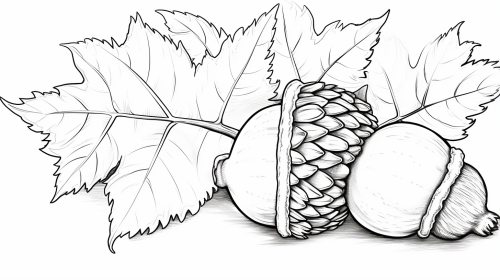 A zoomed-in view of an acorn