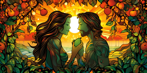Illustration of Adam and Eve in the Garden