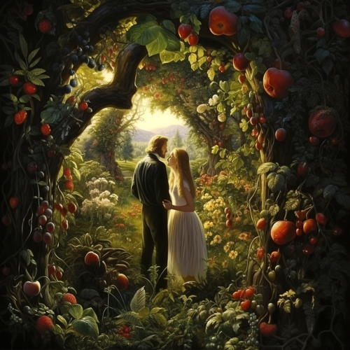 Adam and Eve conceal from God Adam and Eve conceal from God
