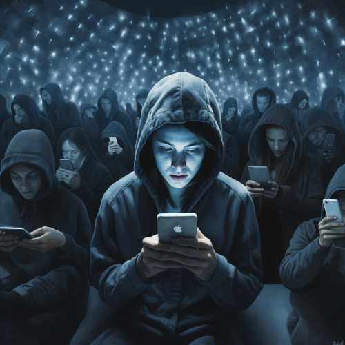 Addicted person hooked to social media Addicted person hooked to social media