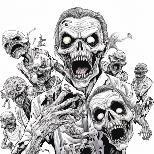 Black and White Line Art for Adult Coloring Book