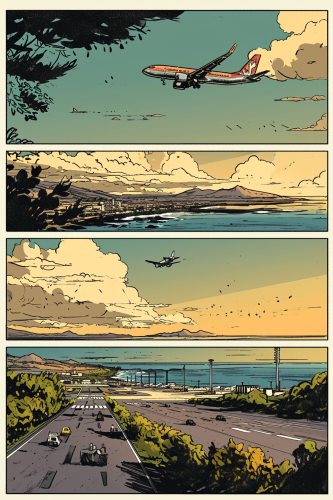 Canadair CL-215 aircraft flying over Tenerife