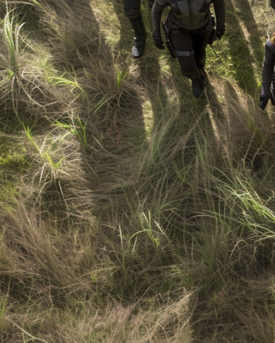 Group Walking in Aerial View