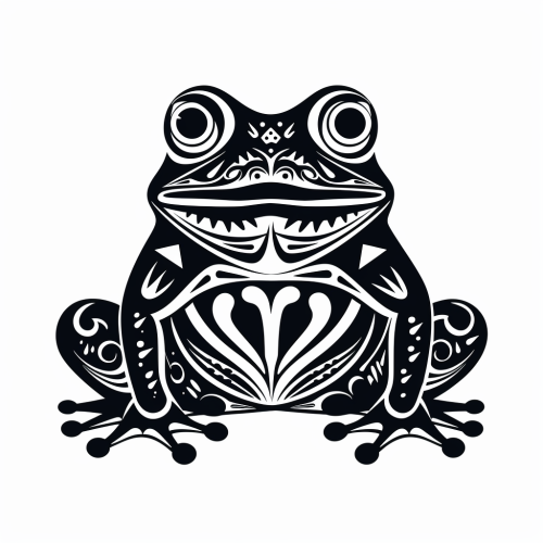 Black and White African Bullfrog Graphic