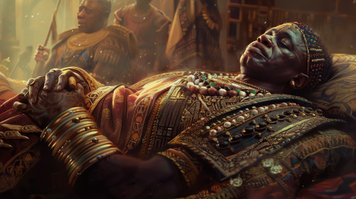 Funeral ceremony of African king queen