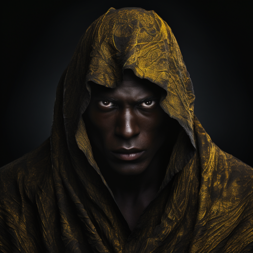 African Monk with Reflective Eyes