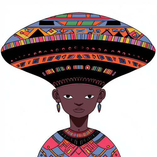 African Village Girl in UFO Shape