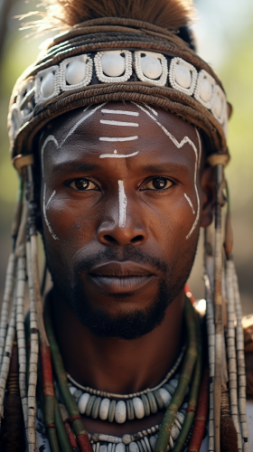 South African Zulu looking into the camera