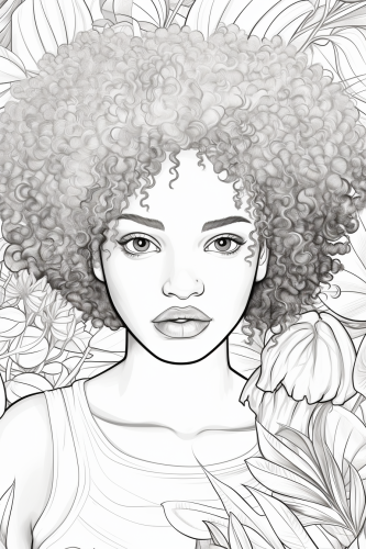 African American girl coloring page