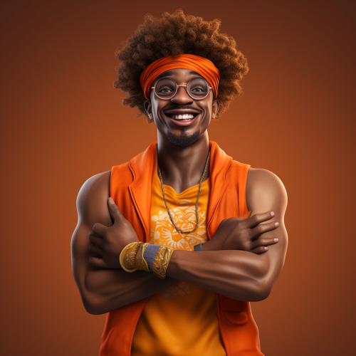 Fashionable Afro Guy in Baggy Vest