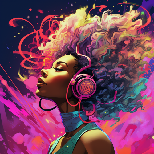 Vibrant afropunk neuropunk event flyer