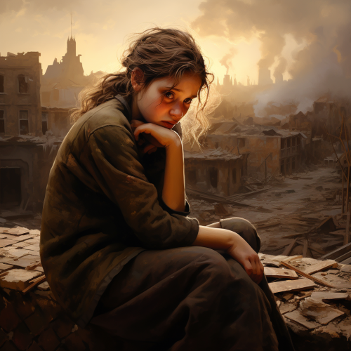 Devastation of War: Crying Girl