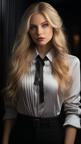 Ahri Lookalike Lady with Long Blonde Hair