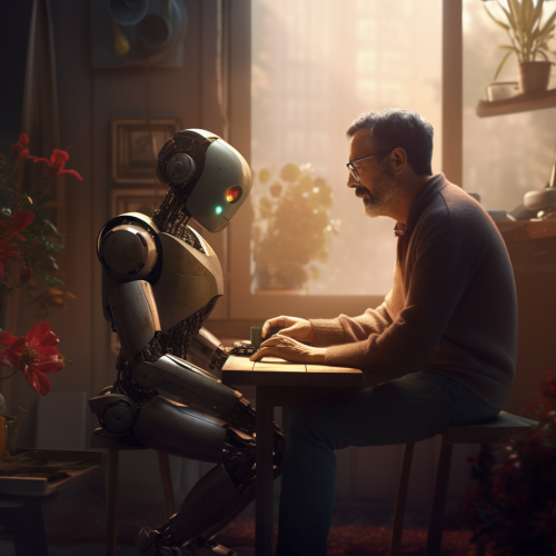 AI comforting a person in need